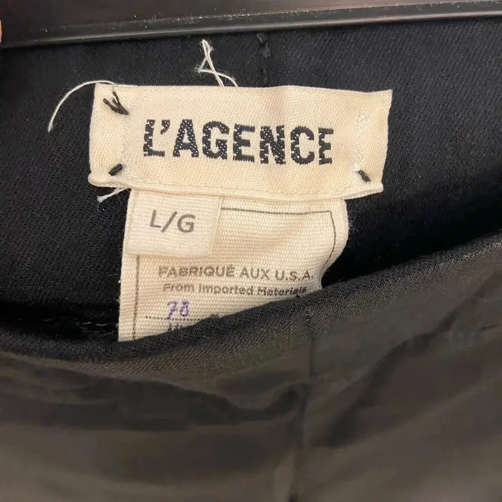 L'AGENCE Rochelle Coated Jean Black Size Large - Picture 7 of 12